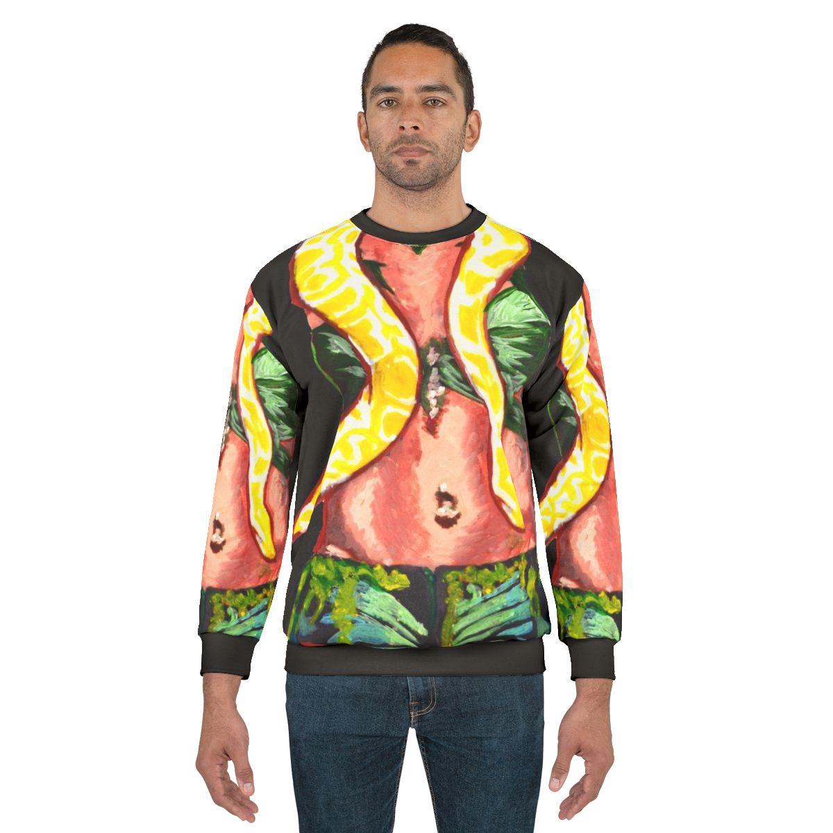 90s-inspired snake print sweatshirt