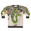 Magnolia flower snake sweatshirt with Chinese zodiac calligraphy