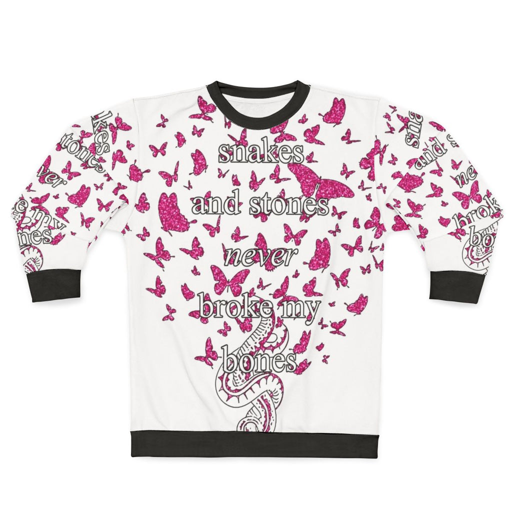 Snakes and Stones Taylor Swift Inspired Pink Glitter Sweatshirt