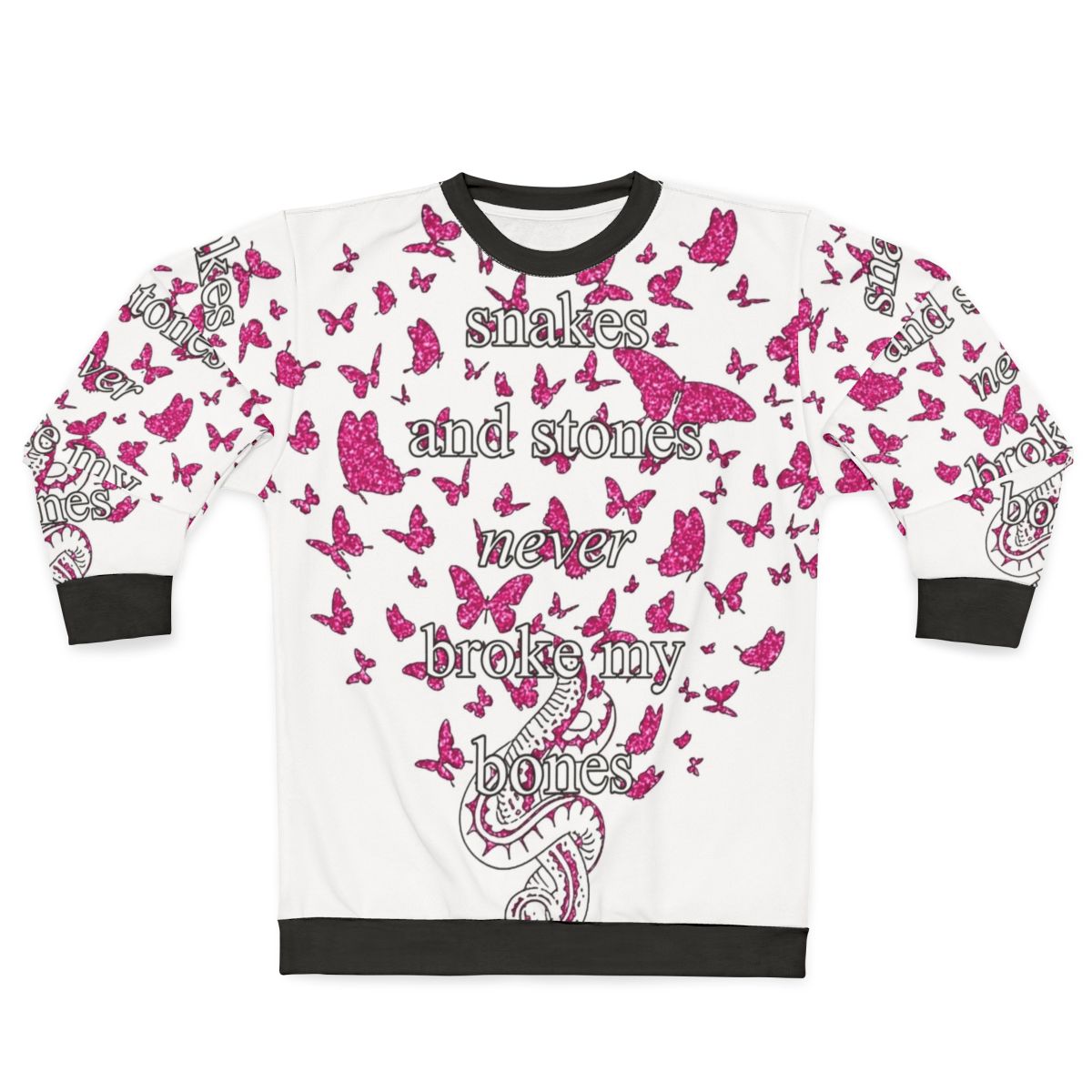 Snakes and Stones Taylor Swift Inspired Pink Glitter Sweatshirt