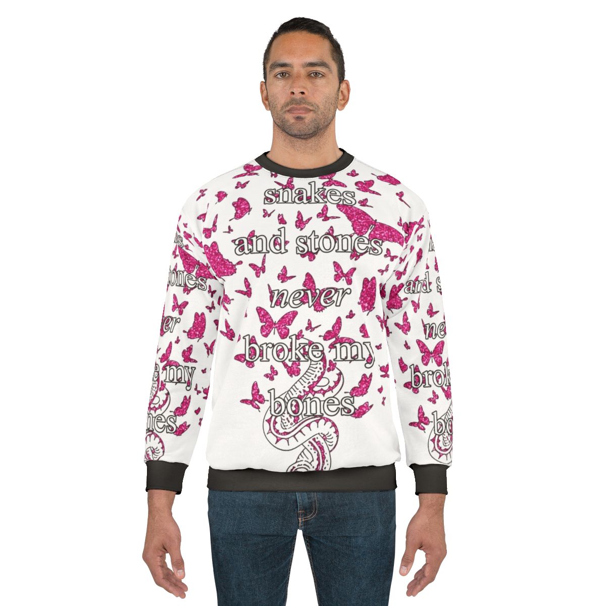 Snakes and Stones Taylor Swift Inspired Pink Glitter Sweatshirt