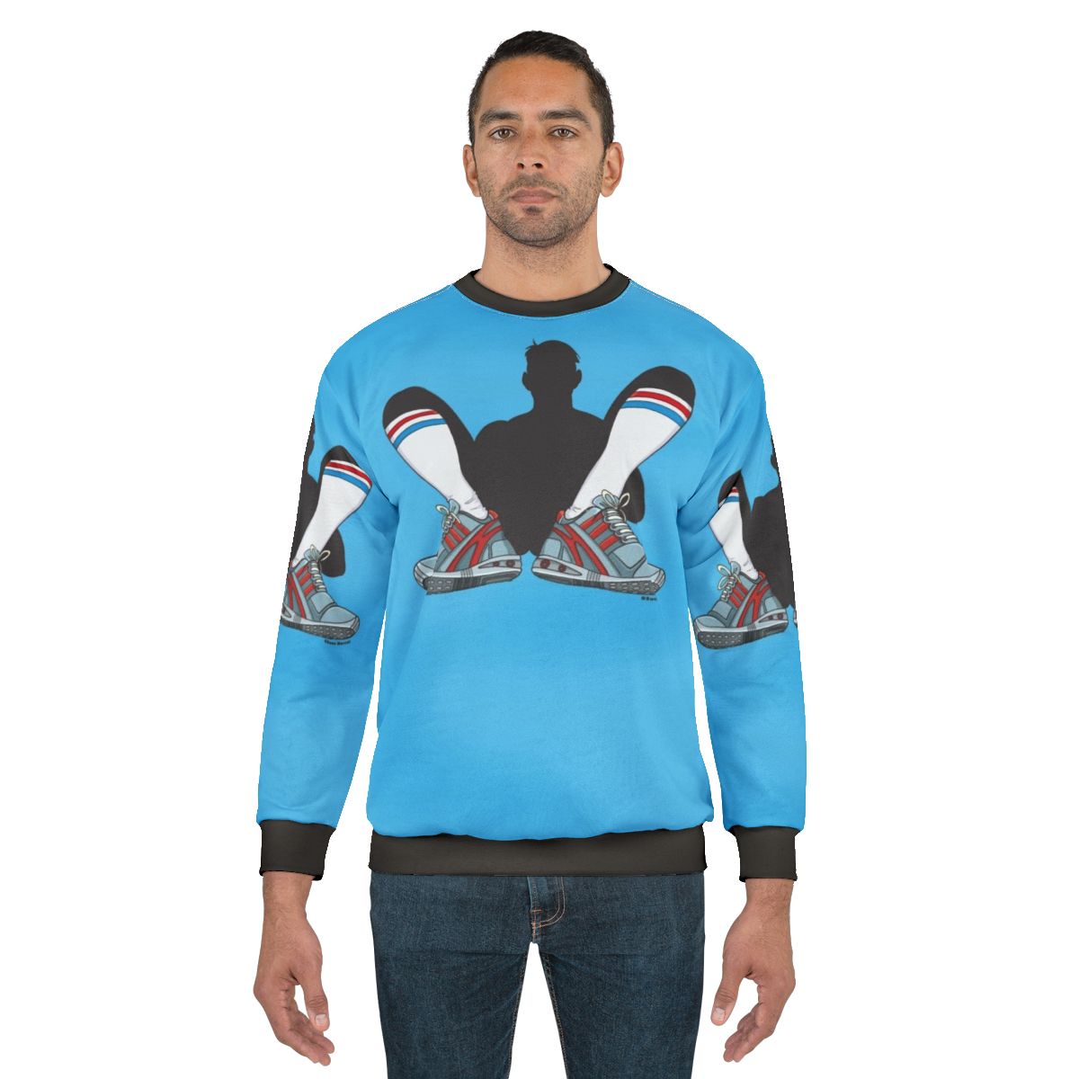Unisex athletic sweatshirt in blue color
