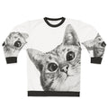 Sneaky cat peekaboo black and white sweatshirt