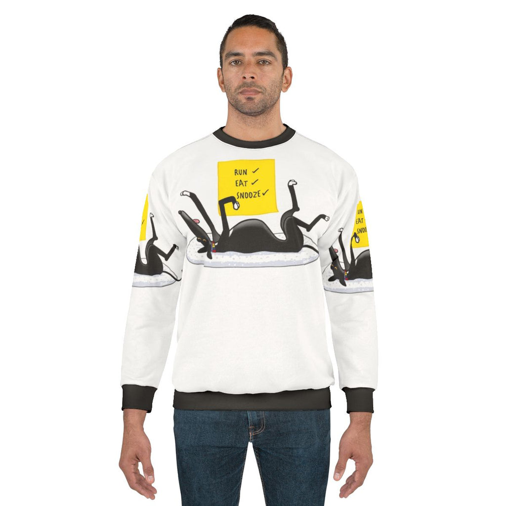 Cozy Greyhound Sweatshirt with Cartoon Dog Design
