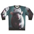 Cozy winter rat sweatshirt in lilac and purple colors