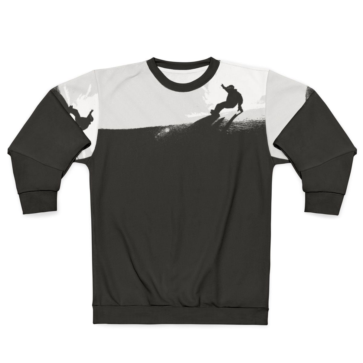 Snowboarder wearing a warm downhill sweatshirt on the slopes