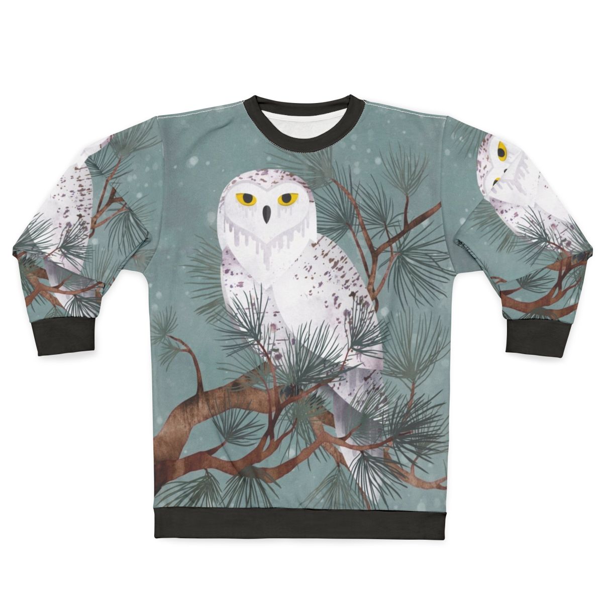 Snowy Sweatshirt with pine needles and snowflake design