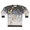 Blue gradient cubes geometric abstract design sweatshirt