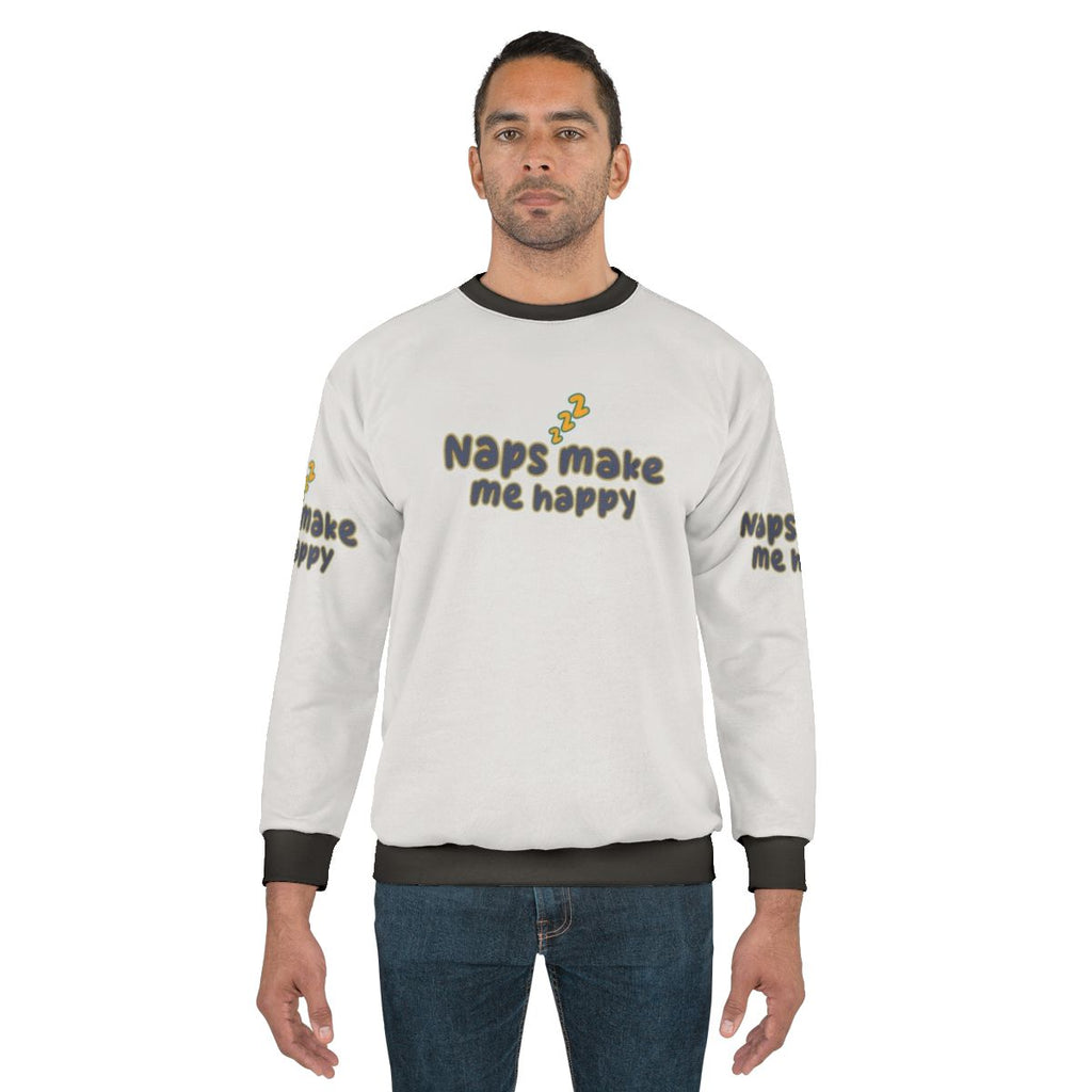Napping sweatshirt with text "Sorry I Was Sleeping, Naps Fix Everything"