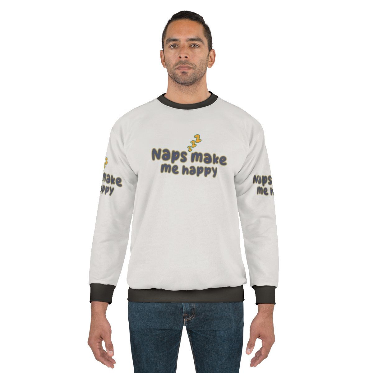 Napping sweatshirt with text "Sorry I Was Sleeping, Naps Fix Everything"