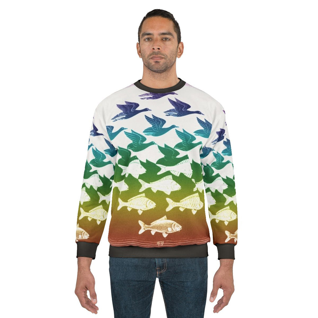 netherlands escher optical illusion vintage sweatshirt