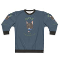 cartoon cat sweatshirt with text