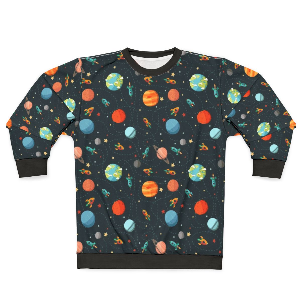 Space Adventure Sweatshirt featuring a vibrant cosmic design