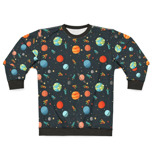 Space Adventure Sweatshirt featuring a vibrant cosmic design