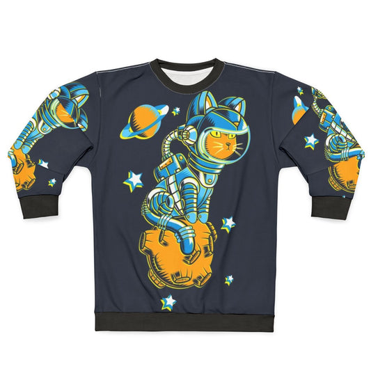 Cosmic Cat Space Sweatshirt - Feline Space Explorer Apparel