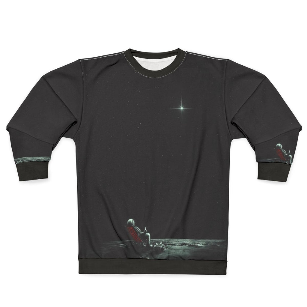 Cosmic Chill Space Sweatshirt with abstract night sky and galaxy design