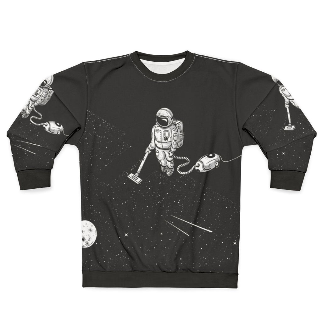Space Cleaner Sweatshirt with Astronaut Graphic