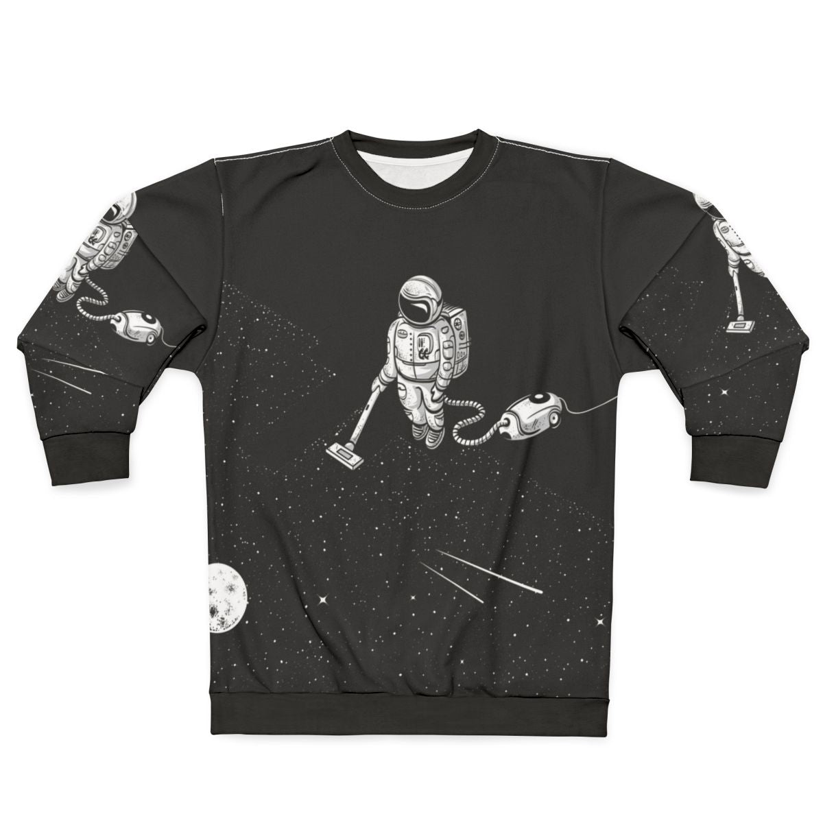 Space Cleaner Sweatshirt with Astronaut Graphic