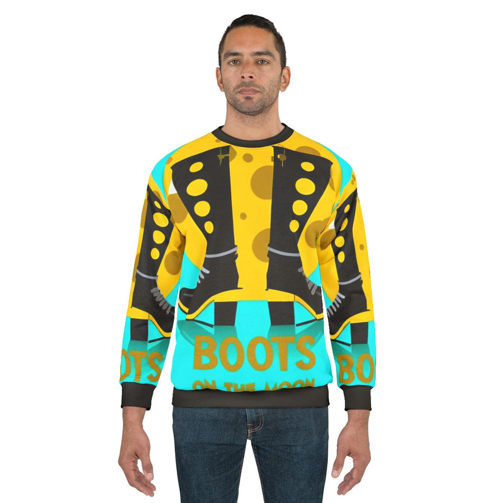 Space Force Boots On The Moon Sweatshirt with Stranger Things Inspired Design
