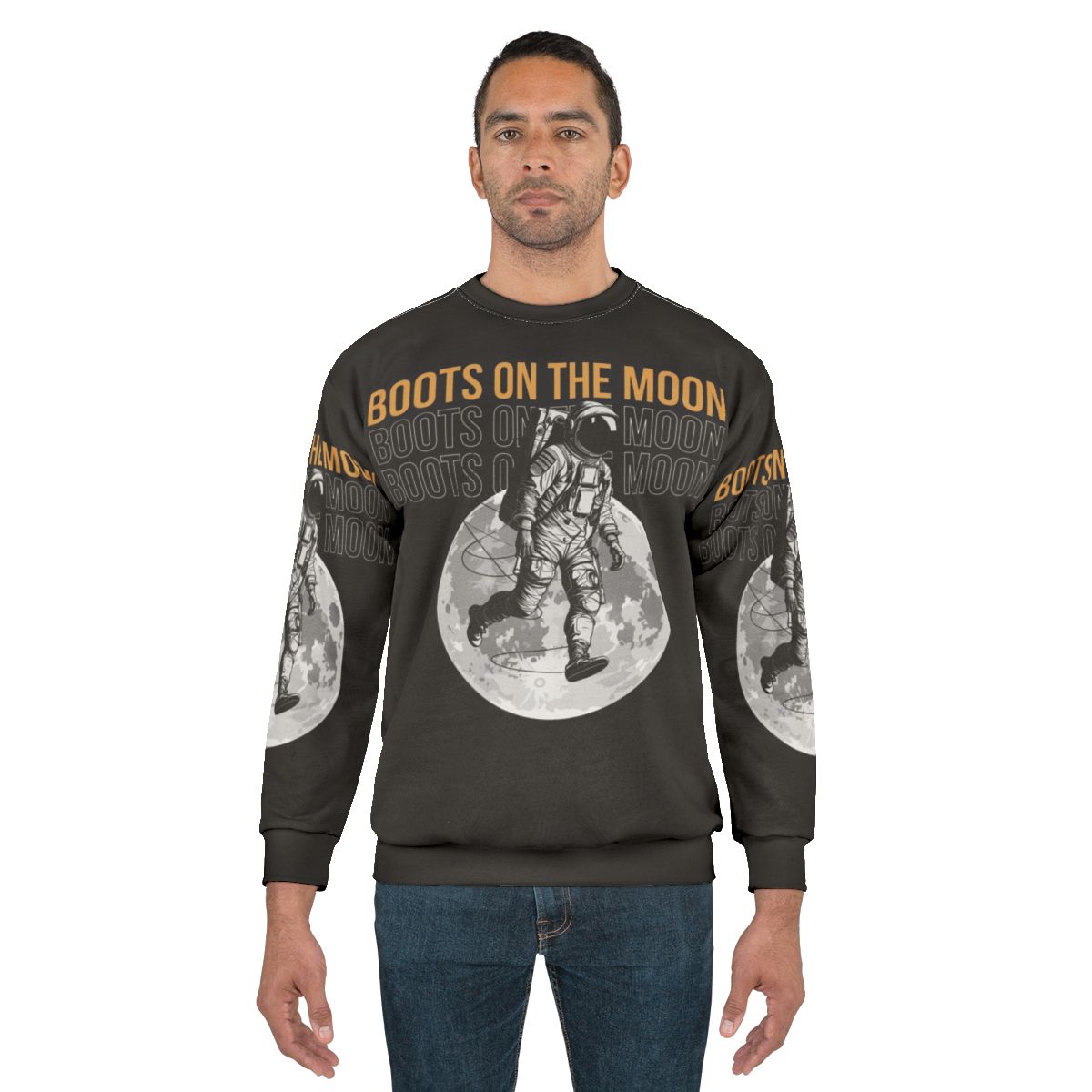 Space Force Boots on the Moon Sweatshirt featuring Netflix's Space Force logo and design