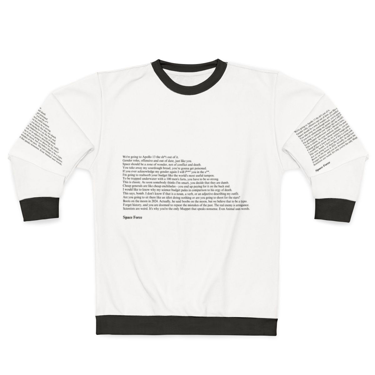 Space Force Inspired Quotes Graphic Sweatshirt
