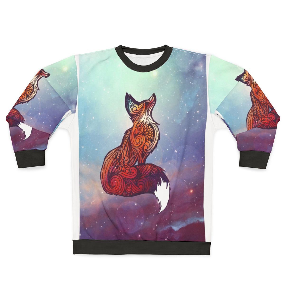 Space fox sweatshirt with nebula and galaxy design