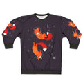 Space Foxes Sweatshirt with Digital Illustration