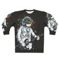 Cosmic Guitar Sweatshirt featuring an astronaut playing an air guitar in space