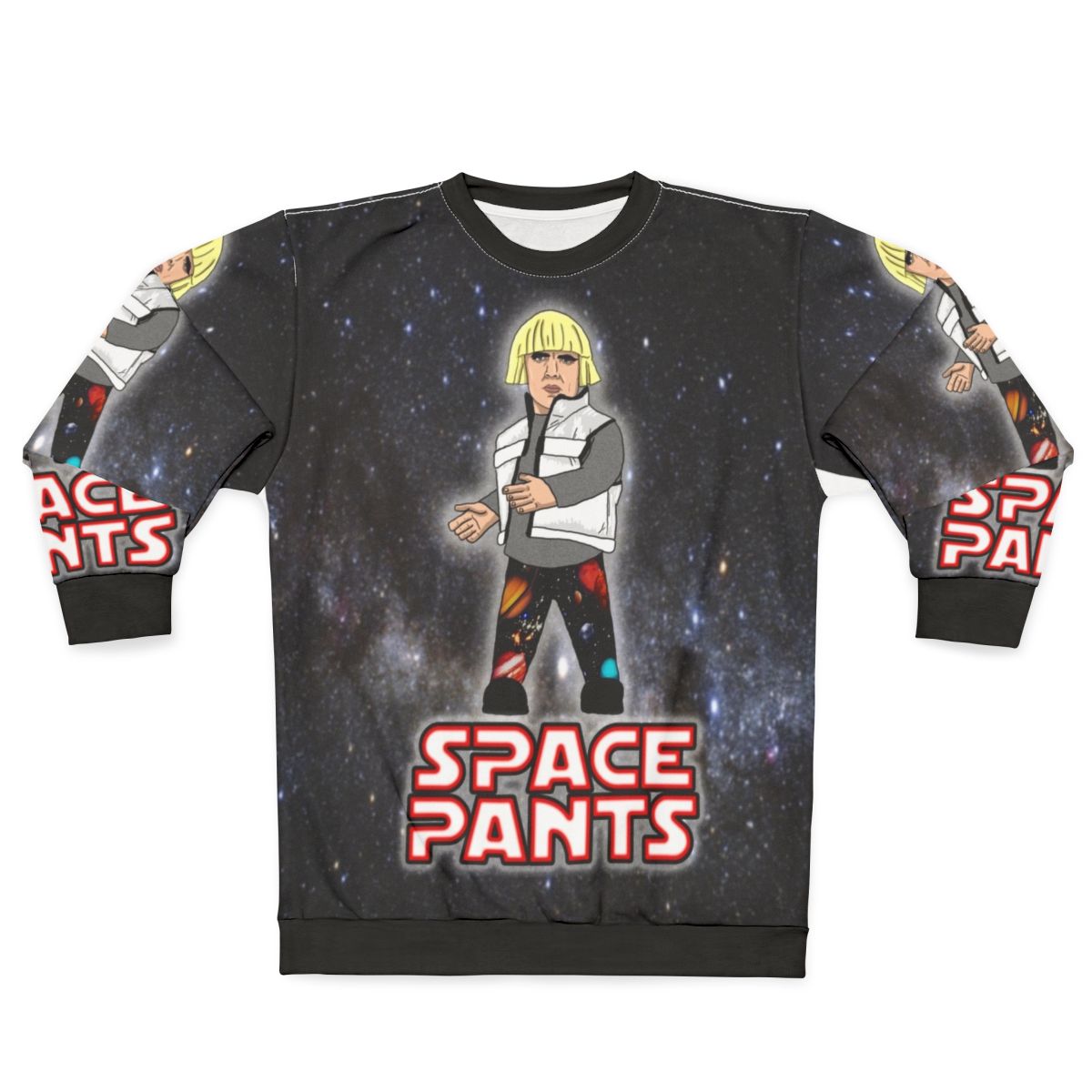 Funny space pants sweatshirt with galaxy design