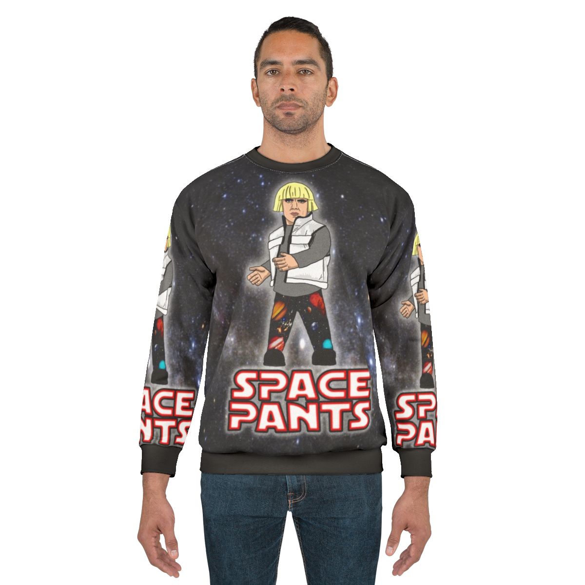 Funny space pants sweatshirt with galaxy design