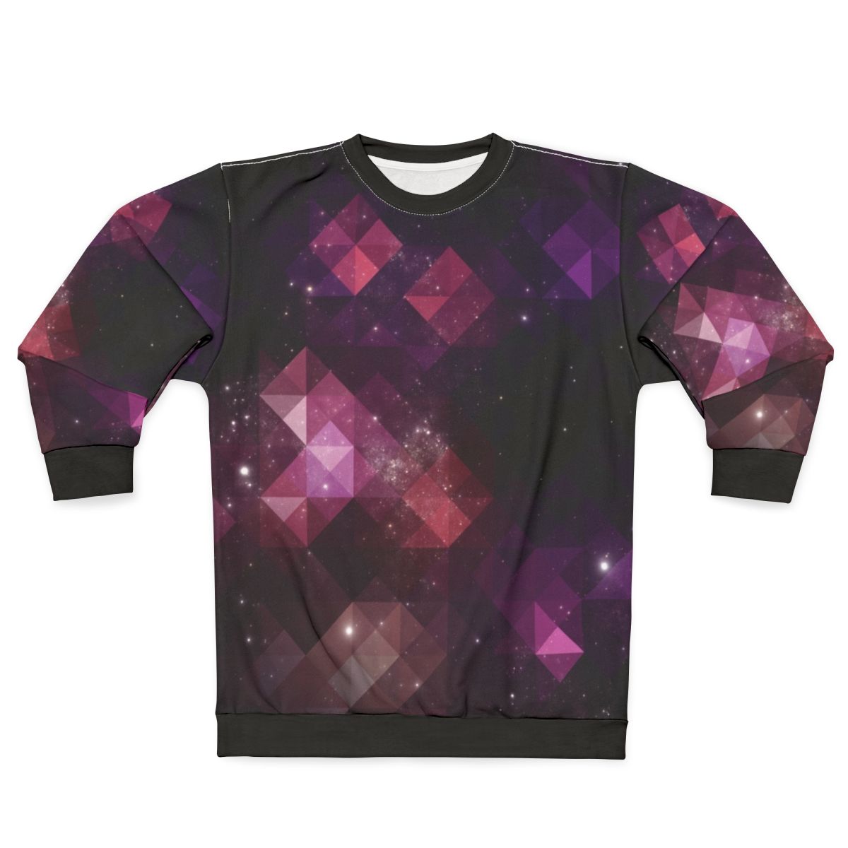 Cosmic space sweatshirt with geometric galaxy design