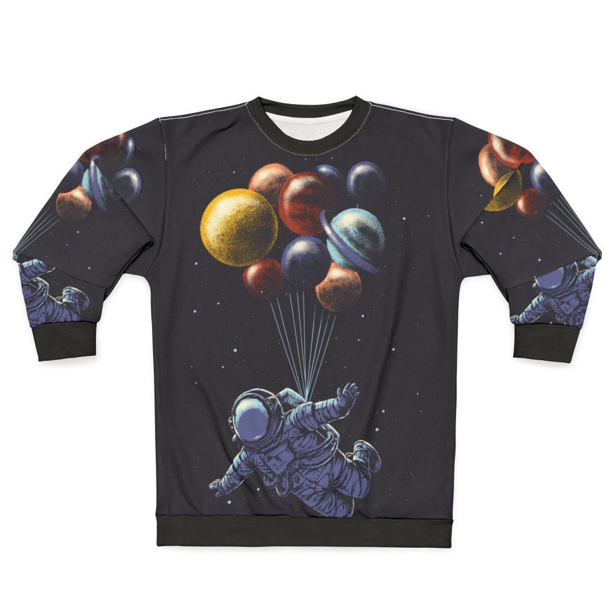 Space travel sweatshirt with abstract galaxy design