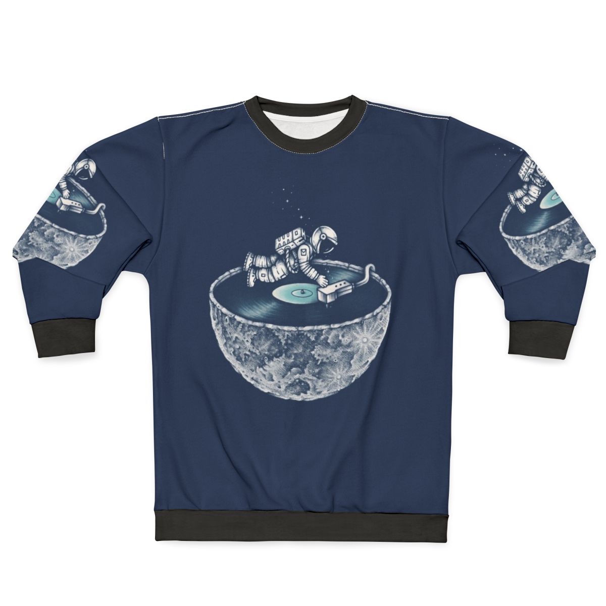 Cosmic Space Tune Sweatshirt with Astronaut and Vinyl Music