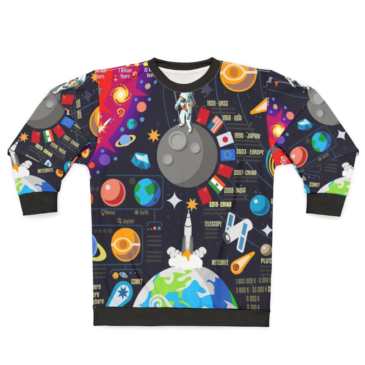 Space Universe Infographics Big Bang Sweatshirt