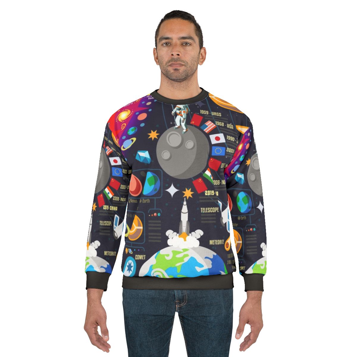 Space Universe Infographics Big Bang Sweatshirt