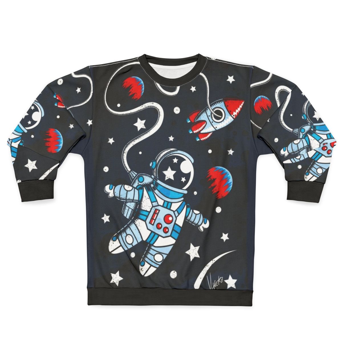 Space Walk Sweatshirt featuring a retro astronaut design