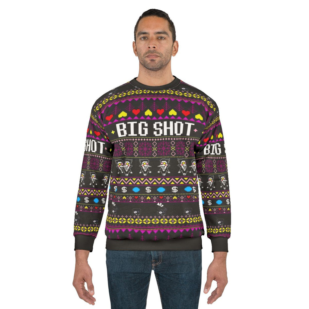 Spamton's Big Shot Kromer Krismas Gaming Sweatshirt