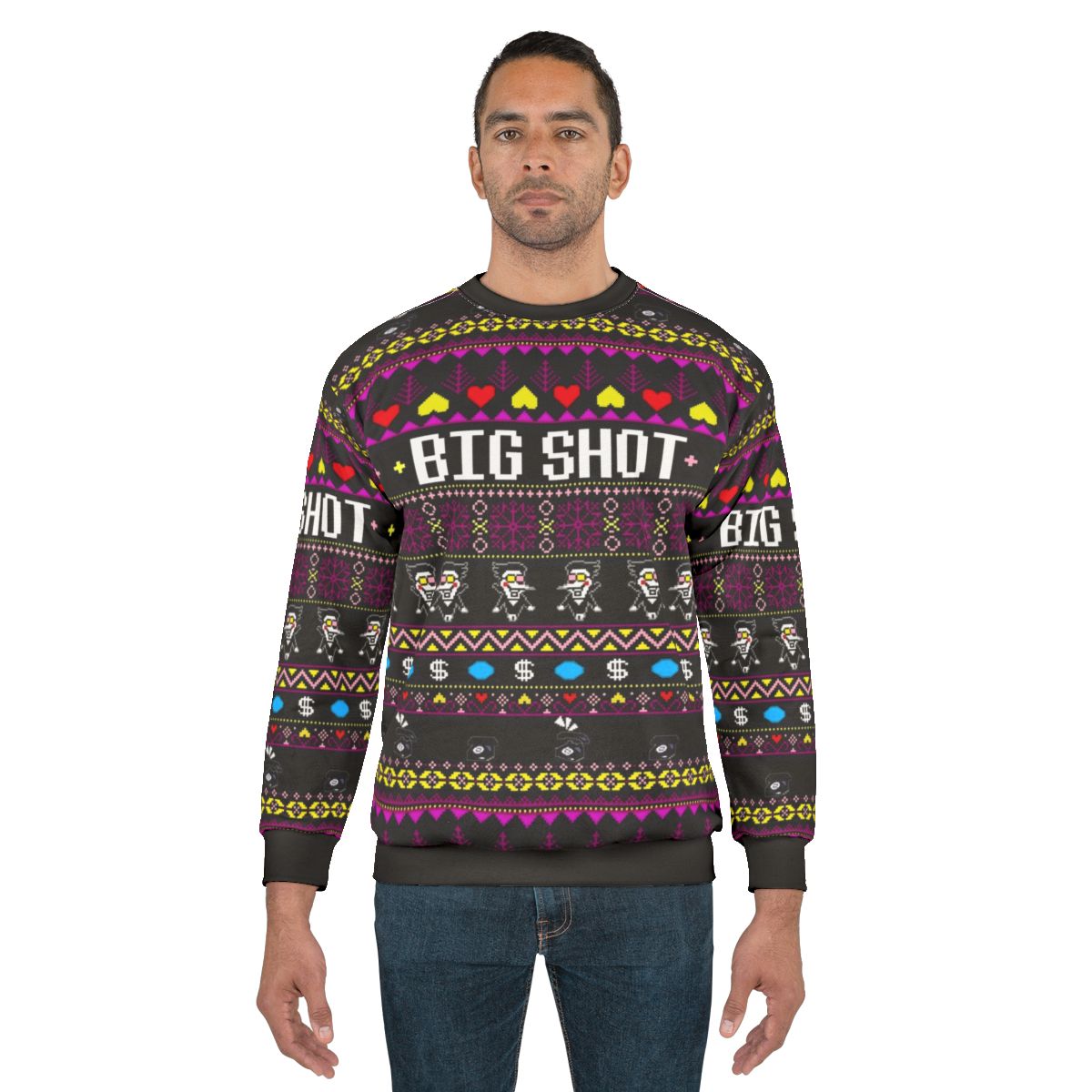 Spamton's Big Shot Kromer Krismas Gaming Sweatshirt