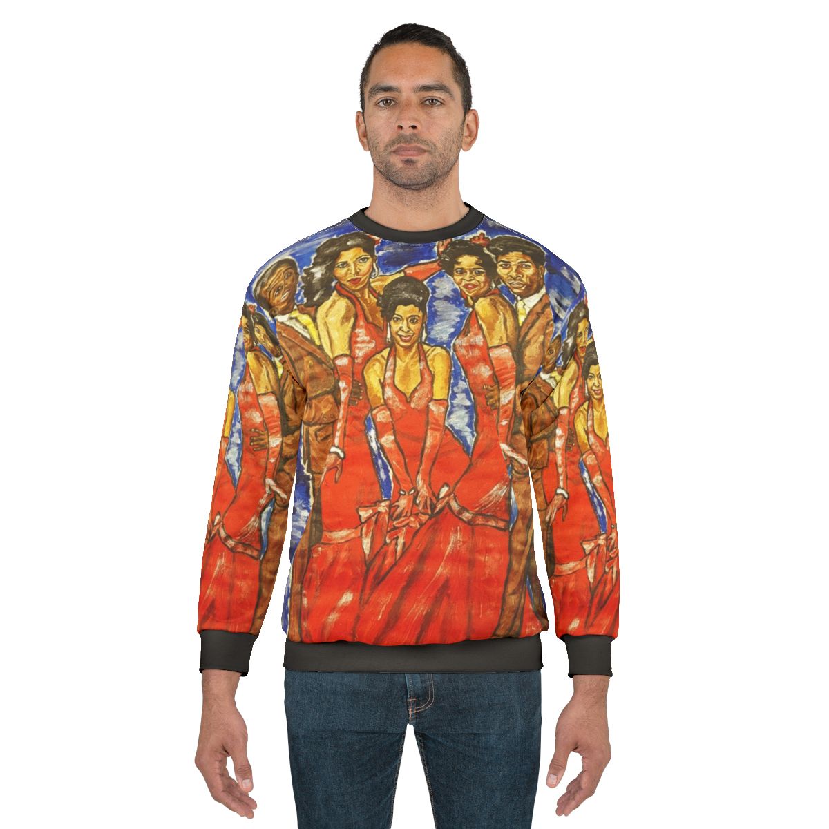 Sparkle black sweatshirt with retro 80s inspired design