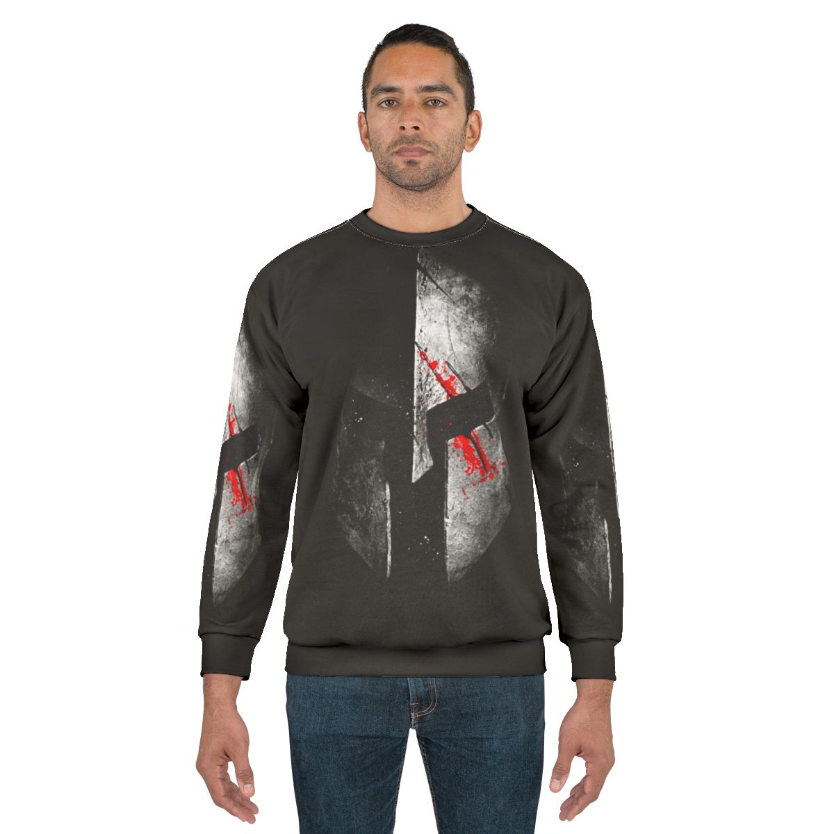 Spartan Sweatshirt with Dark Art Graphics