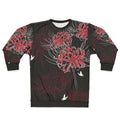 Vintage spider lily and butterfly Japanese floral pattern sweatshirt