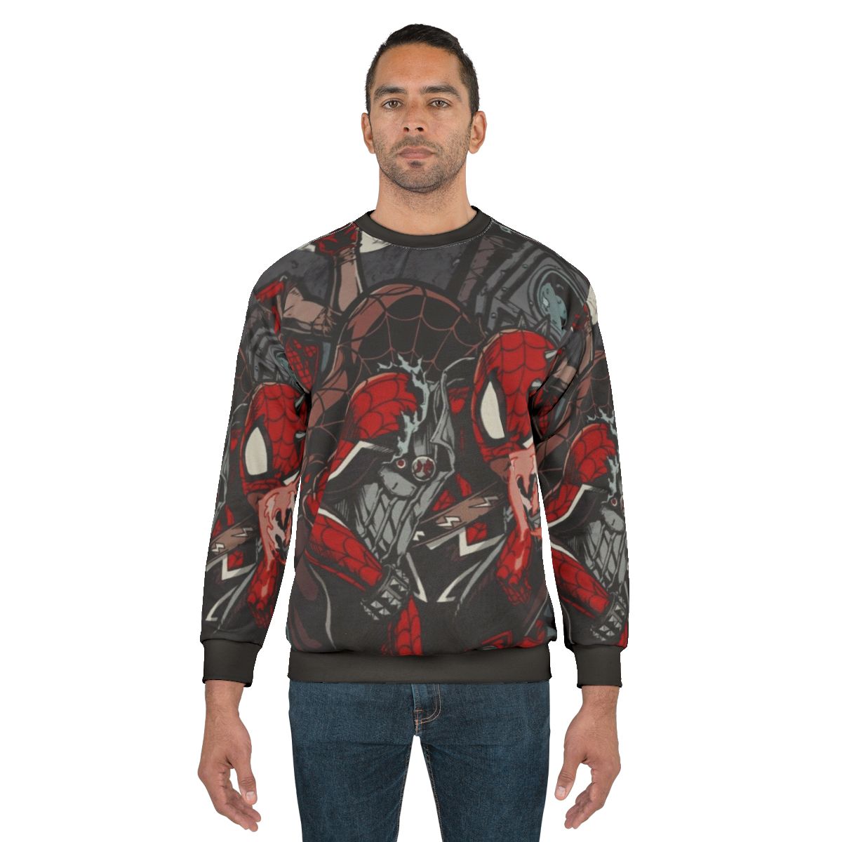 Spider Punk Sweatshirt featuring a cool spider-themed design in a pop art style
