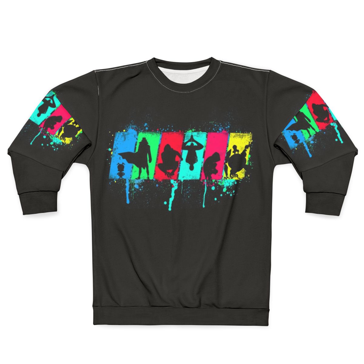 Spider Souls Sweatshirt featuring a neon silhouette design