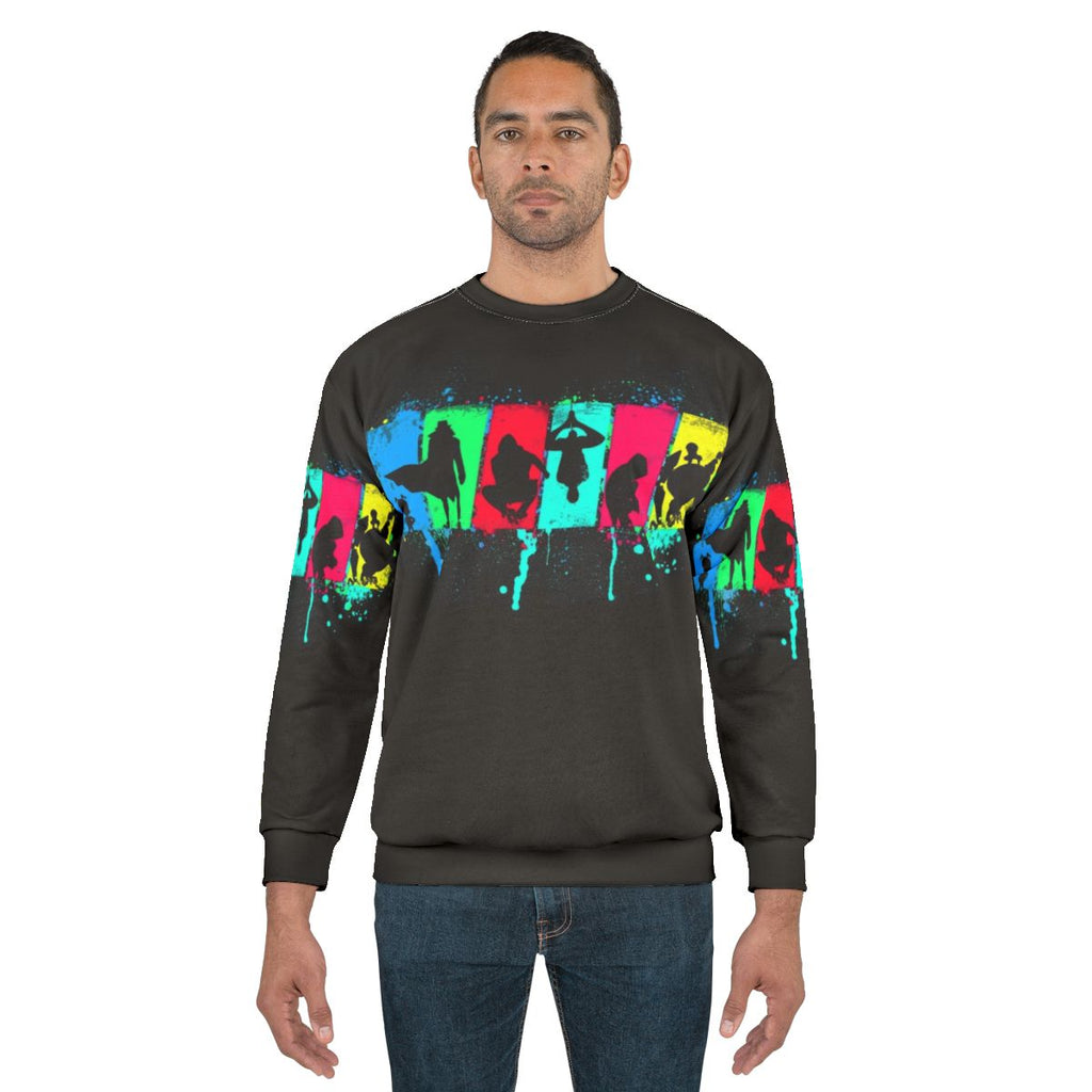 Spider Souls Sweatshirt featuring a neon silhouette design