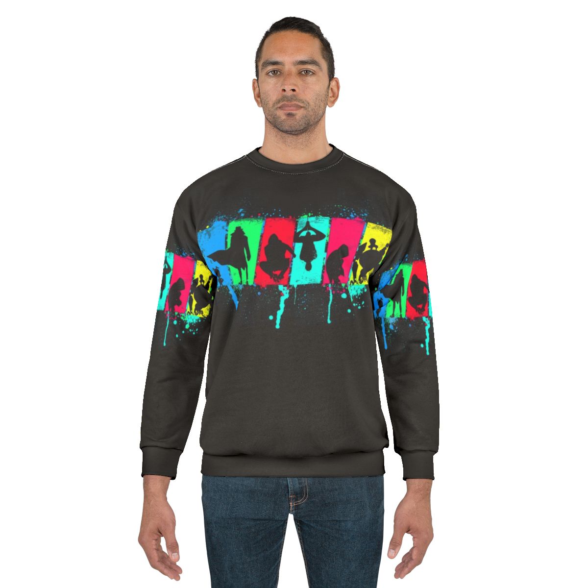 Spider Souls Sweatshirt featuring a neon silhouette design