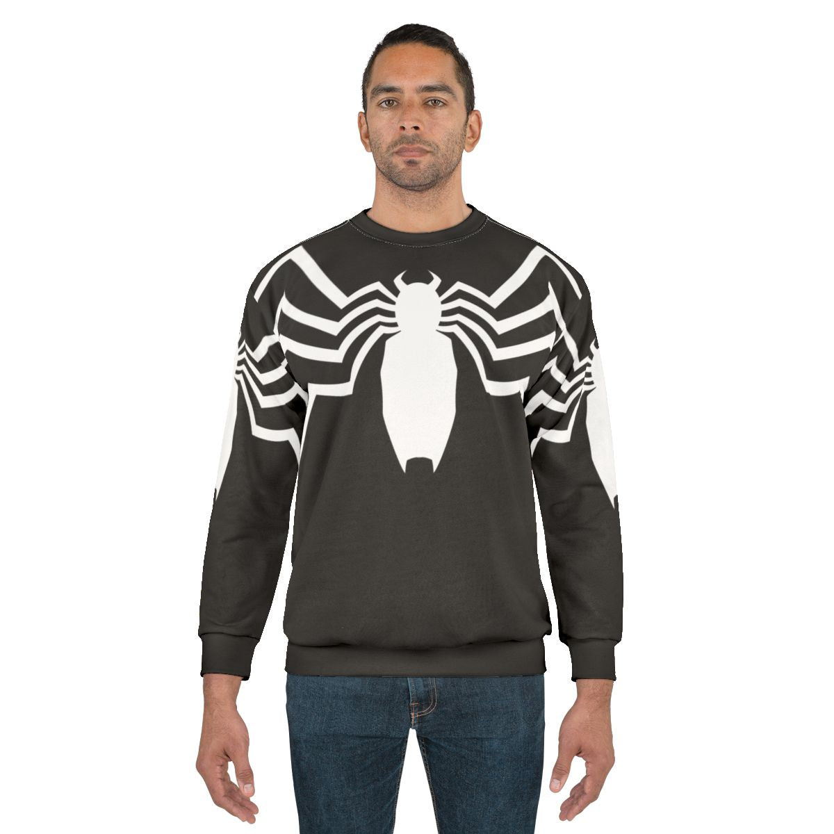 Spider-themed sweatshirt with a minimalist design