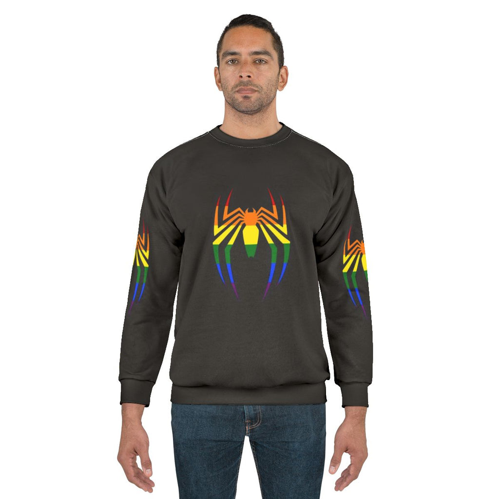 Spider Symbol Rainbow Sweatshirt for Gamers and Comic Fans