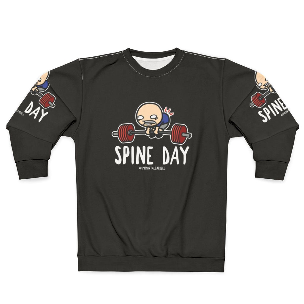 Spine Day Sweatshirt with Fitness and Bodybuilding Graphic
