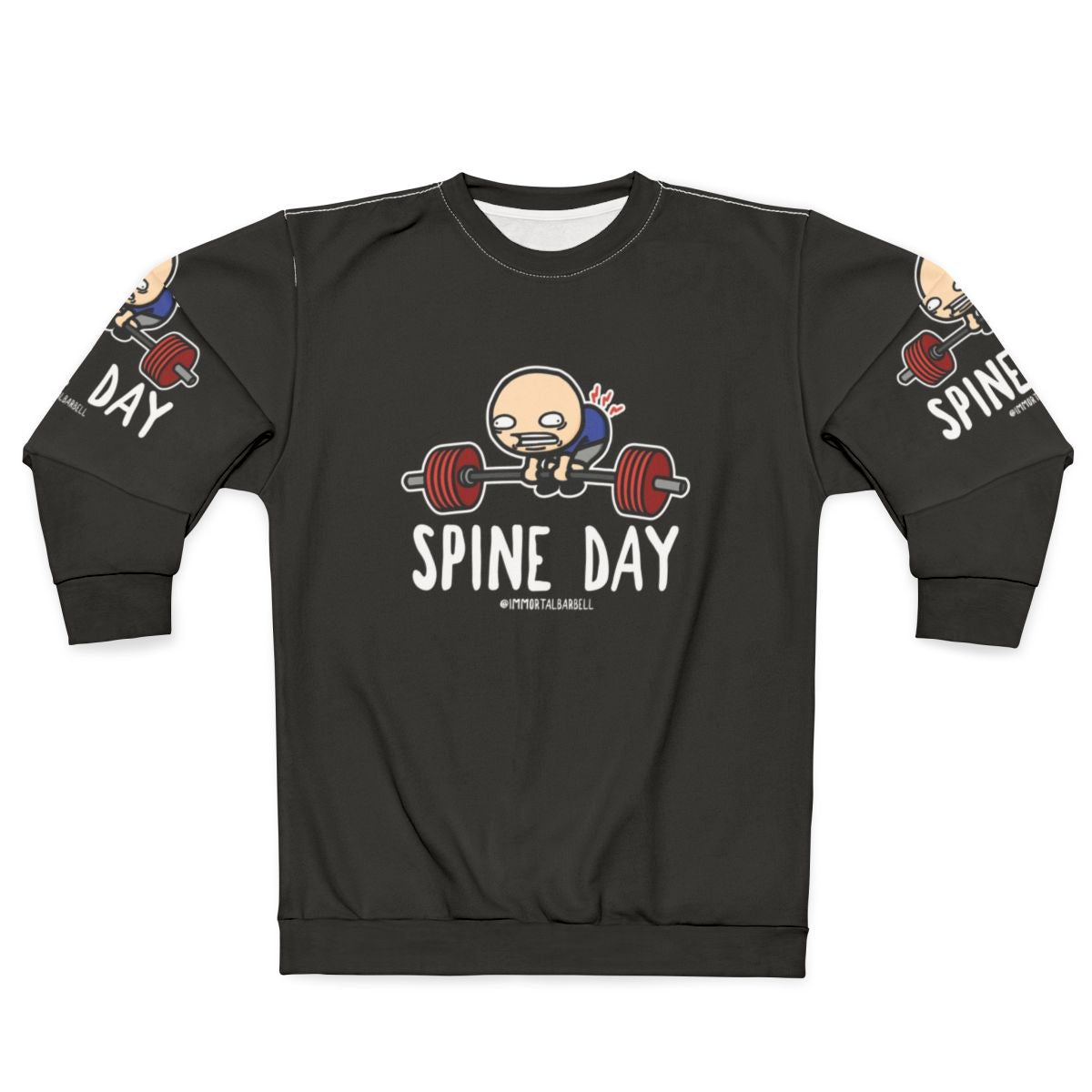 Spine Day Sweatshirt with Fitness and Bodybuilding Graphic