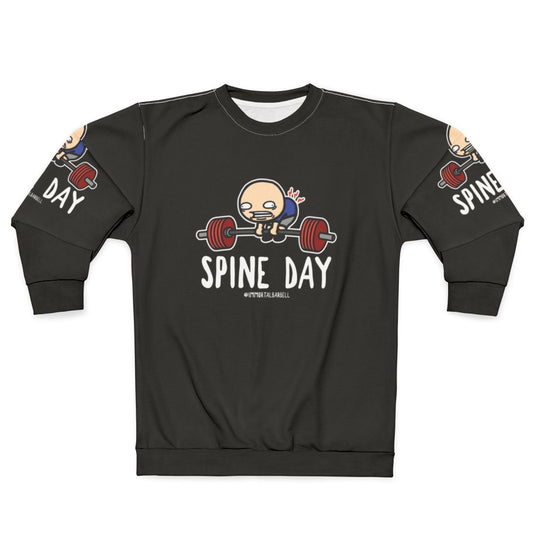 Spine Day Sweatshirt with Fitness and Bodybuilding Graphic